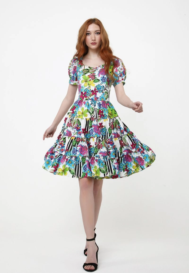 Sconto βοΈ Madam-T Donna SARATA - Vestito Elegante - Weiß, Hellblau π - immagine 2