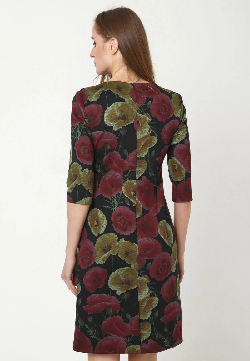 Nuovo 𧨠Madam-T Donna JERSEYKLEID - Vestito Di Maglina - Schwarz/weinrot π - immagine 3