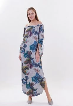 Vendita all'ingrosso π― Madam-T Donna SILVIA - Vestito Lungo - Grünes Gold/terra Erkotte β€οΈ