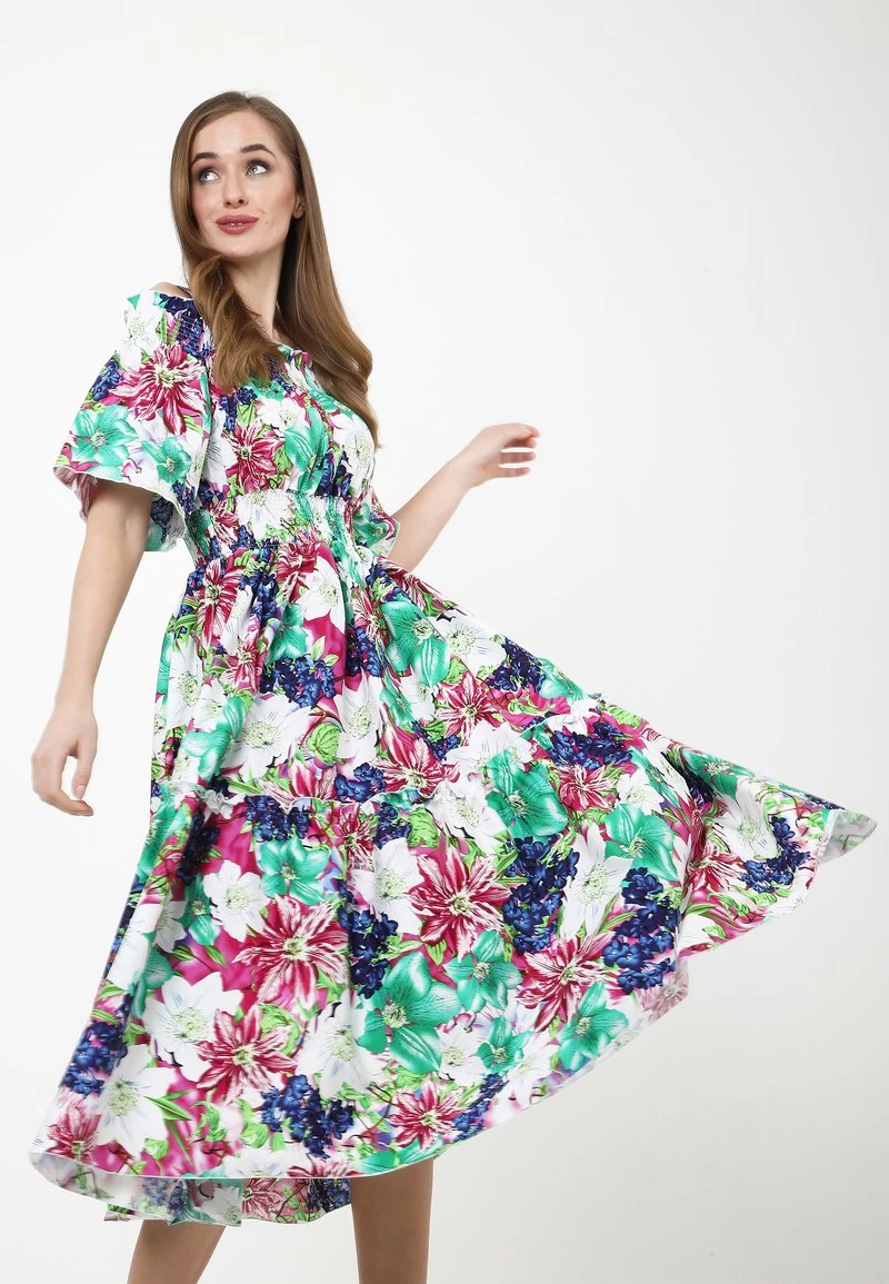 Nuovo π Madam-T Donna FERANA - Vestito Estivo - Weiß, Himbeere π - immagine 5