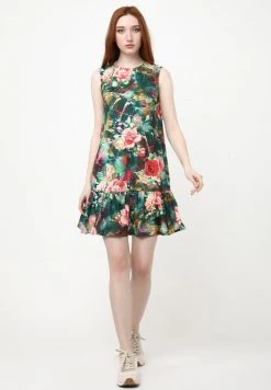 Miglior prezzo π Madam-T Donna GAISA - Vestito Estivo - Grün, Koralle β