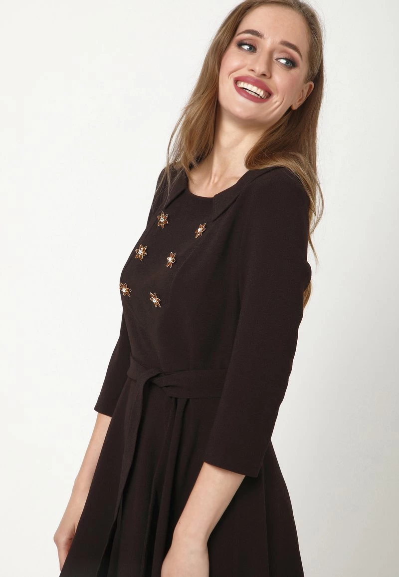 Miglior offerta π Madam-T Donna Vestito Estivo - Braun βοΈ - immagine 5