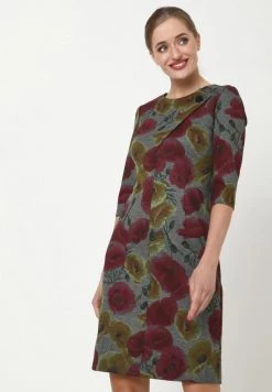 Promo ⭐ Madam-T Donna JERSEYKLEID - Vestito Di Maglina - Grau Senf 🥰