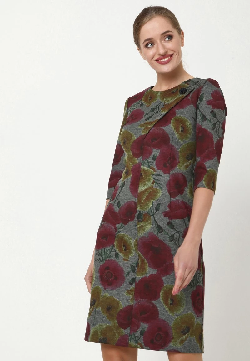 Promo β Madam-T Donna JERSEYKLEID - Vestito Di Maglina - Grau Senf π₯°