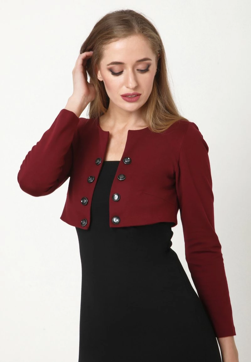 Migliore vendita π Madam-T Donna Vestito Di Maglina - Schwarz, Weinrot π€© - immagine 3