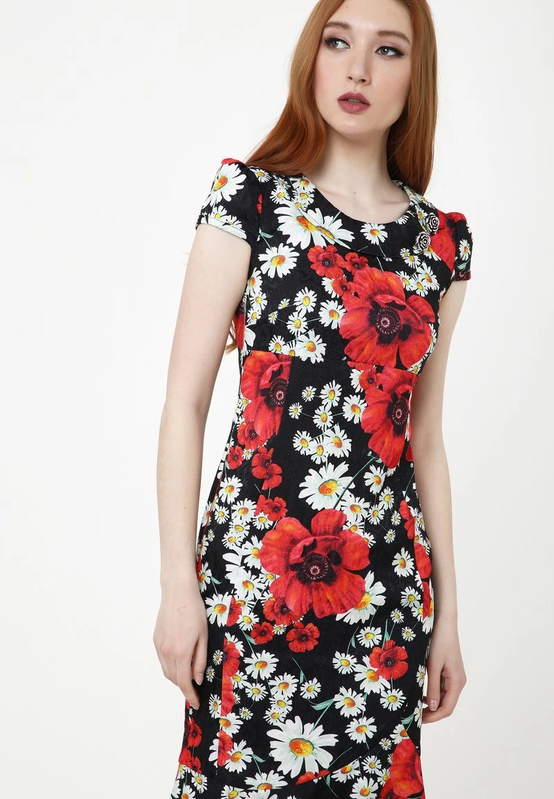 Acquistare β Madam-T Donna DEVENTA - Vestito Estivo - Schwarz, Rot π€© - immagine 4