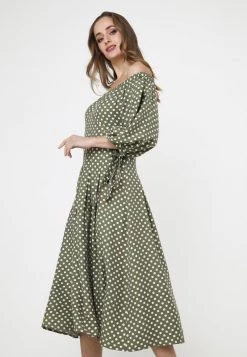 Bilancio 😍 Madam-T Donna ANTONELLA - Vestito Estivo - Khaki/ Weiß 🧨