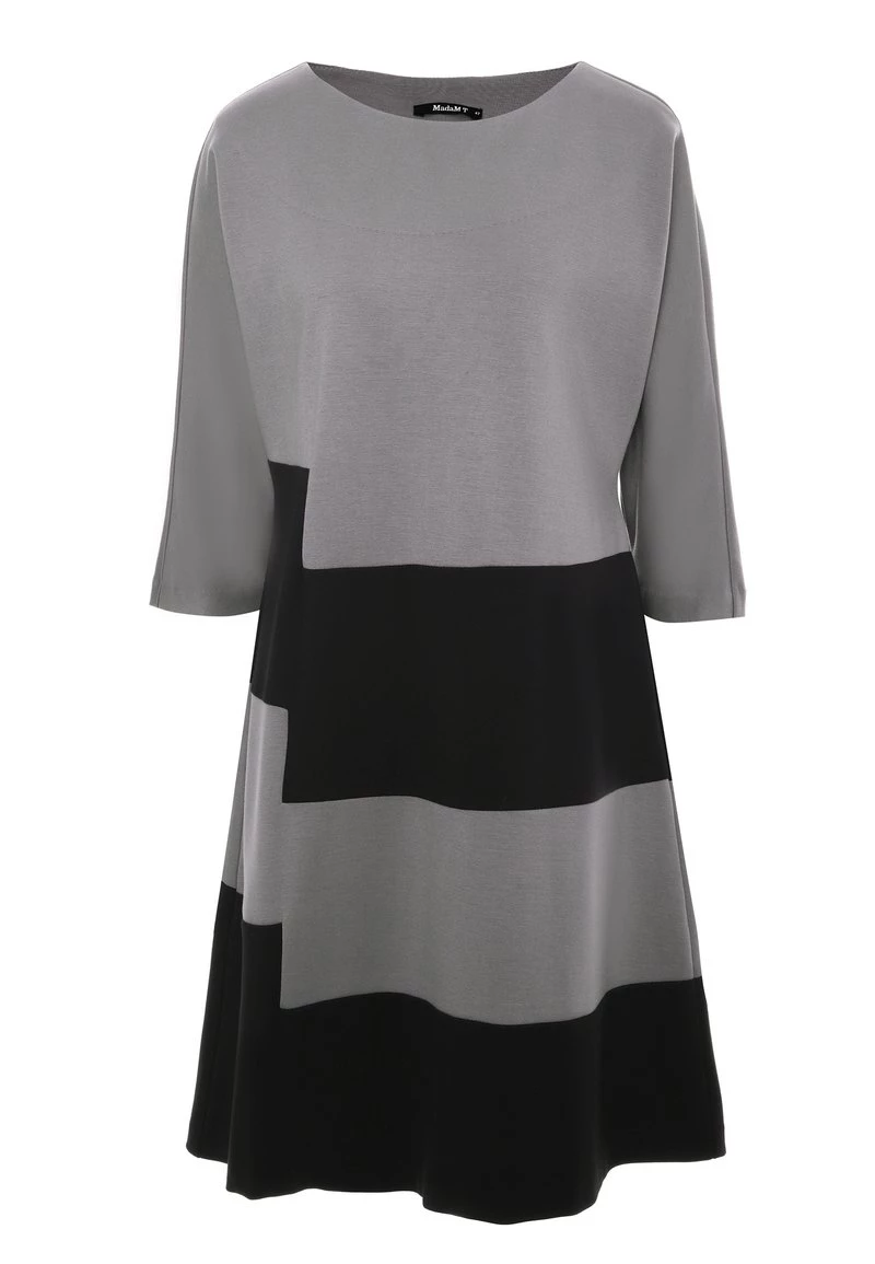 Vendita calda π Madam-T Donna MAXIMA - Abito In Maglia - Grau Schwarz π - immagine 6