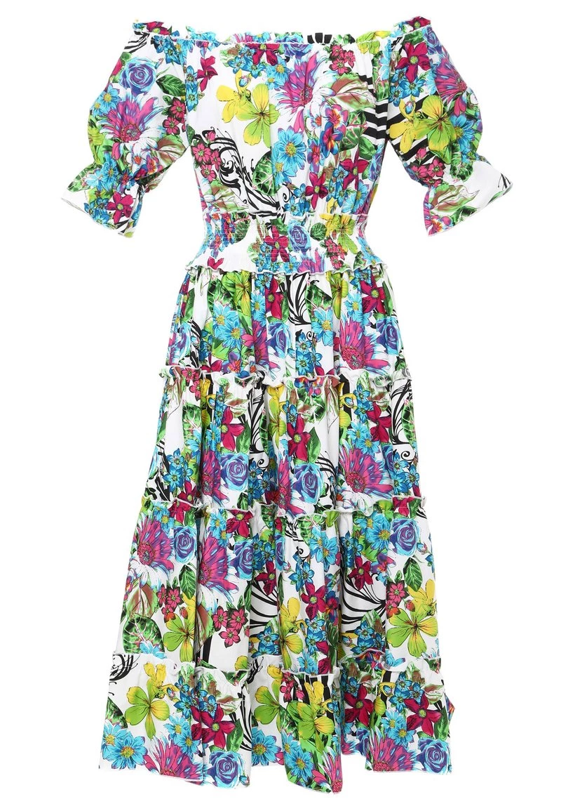 Buono β¨ Madam-T Donna Vestito Estivo - Weiß Hellblau π - immagine 8