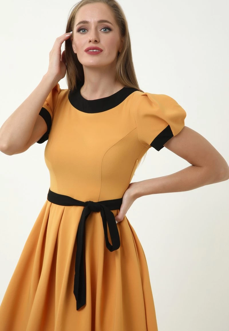 Offerte π Madam-T Donna RETRONA - Vestito Estivo - Hellorange/ Schwarz 𧨠- immagine 5