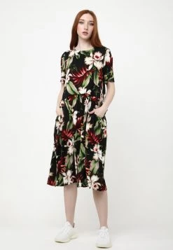 Vendita lampo π Madam-T Donna Vestito Estivo - Schwarz, Grün π§¨