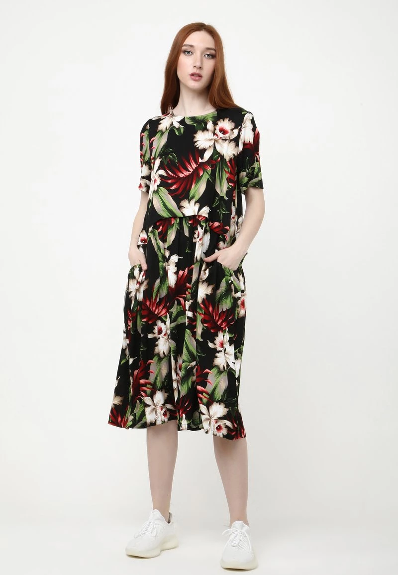 Vendita lampo π Madam-T Donna Vestito Estivo - Schwarz, Grün π§¨