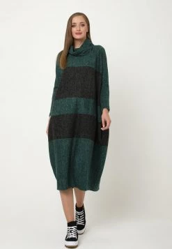 A buon mercato π Madam-T Donna Abito In Maglia - Grün/schwarz π₯°