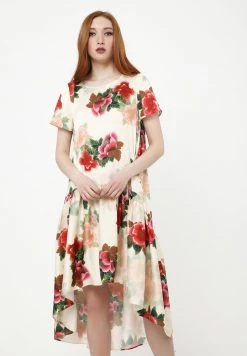 Acquistare 👏 Madam-T Donna Vestito Estivo - Beige, Rot 🌟