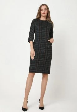 Miglior prezzo 🌟 Madam-T Donna Vestito Di Maglina - Schwarz Grün 👏