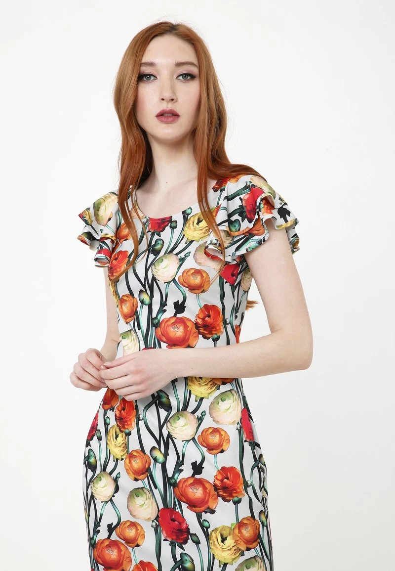 Miglior offerta π Madam-T Donna Vestito Estivo - Hellgrau Rot π - immagine 4