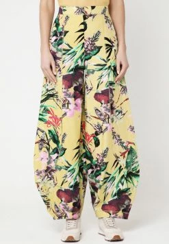 Promo ❤️ Madam-T Donna Pantaloni - Gelbgrün ✔️