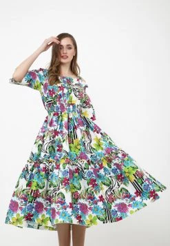 Vendita all'ingrosso π€© Madam-T Donna FERANA - Vestito Estivo - Weiß, Hellblau π―