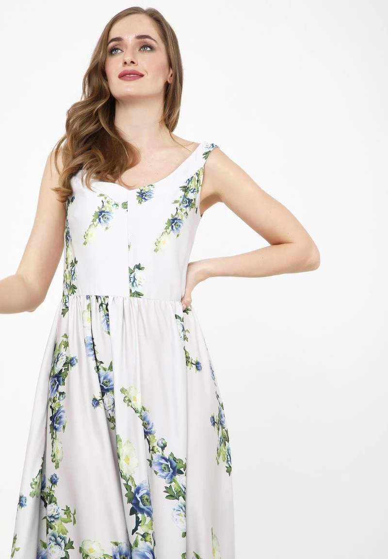 Miglior prezzo 𧨠Madam-T Donna Vestito Lungo - Hellgrau, Blau βοΈ - immagine 5