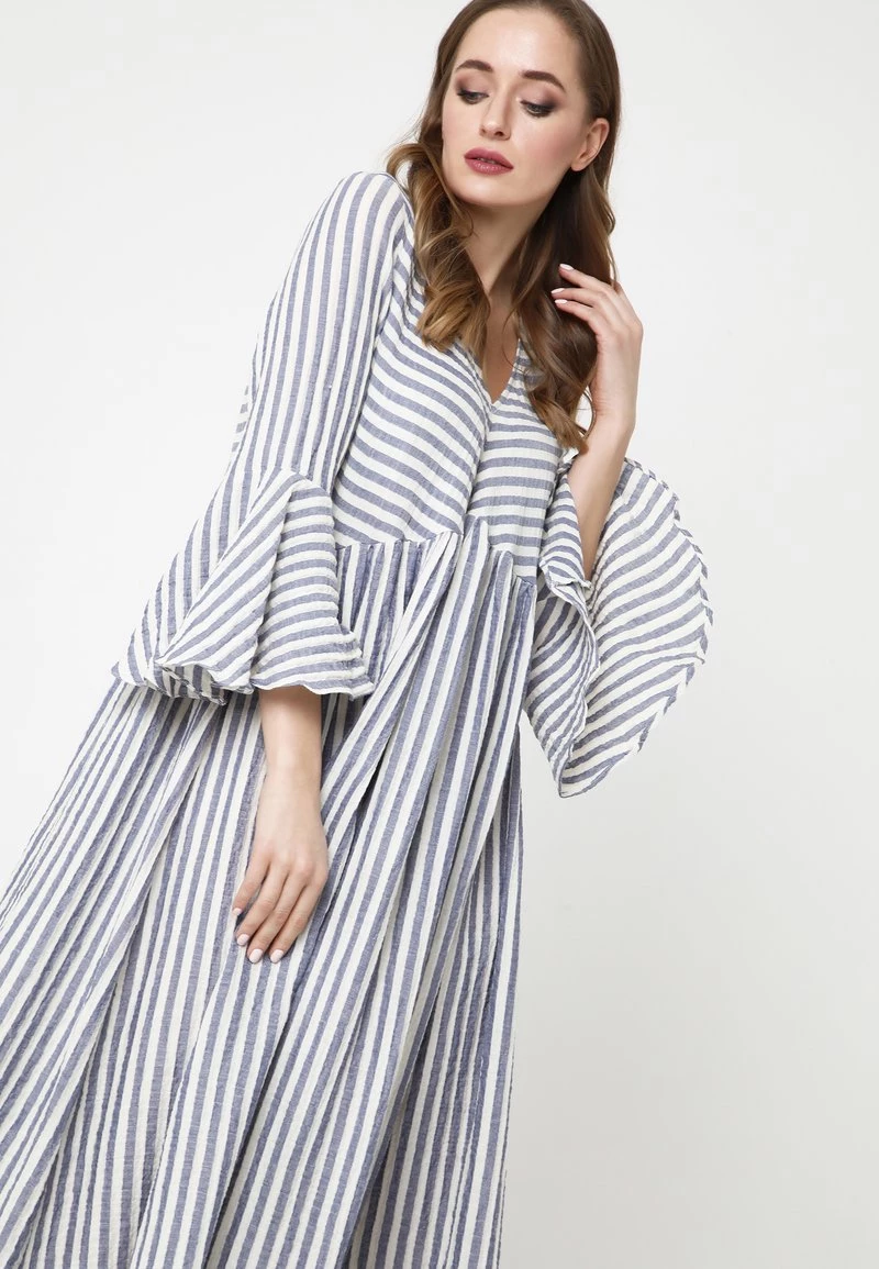 Nuovo di zecca π Madam-T Donna Vestito Estivo - Weiß, Blau π - immagine 4