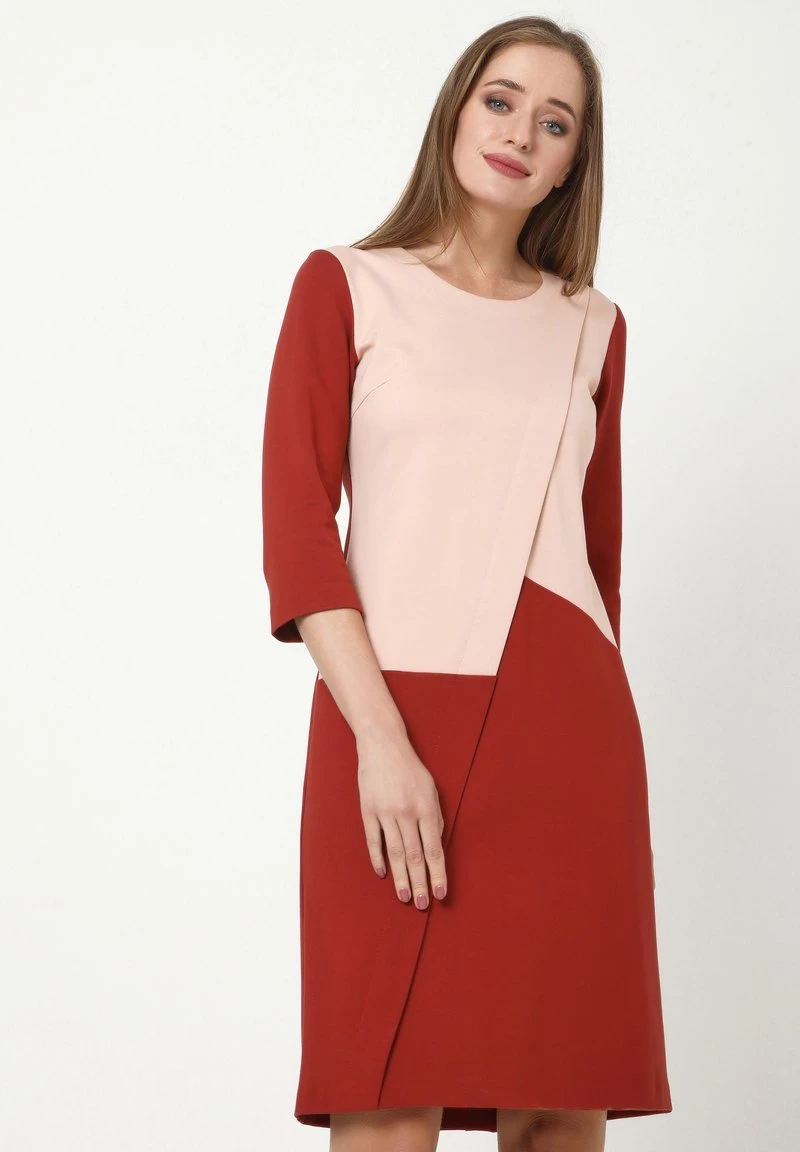 Nuovo di zecca π Madam-T Donna ELMA - Vestito Di Maglina - Pfirsich Terrakotta β