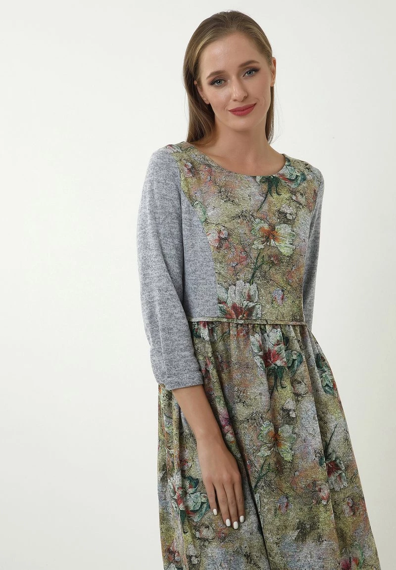 Nuovo π Madam-T Donna KLEID CHARLIS - Vestito Estivo - Oliv, Grau π₯° - immagine 7