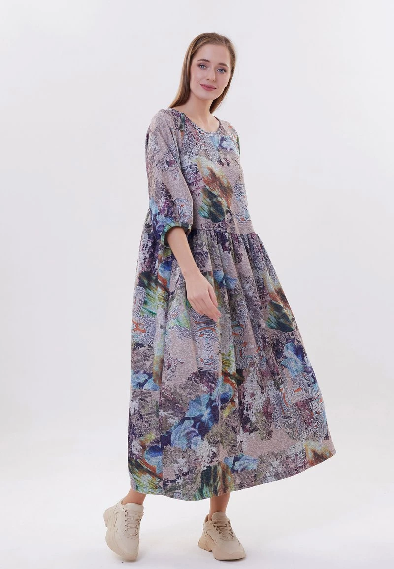 Promo β¨ Madam-T Donna HANITESSA - Vestito Estivo - Dunkelbeige Blau π - immagine 5