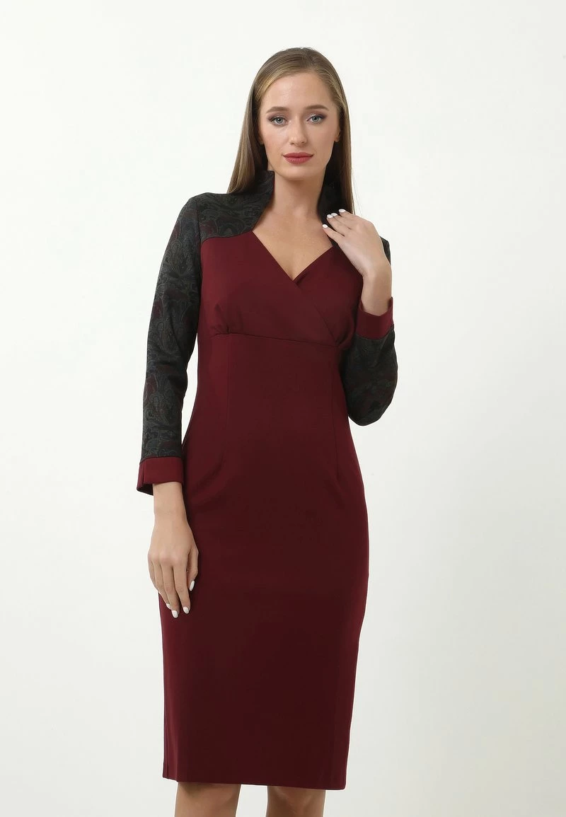 Nuovo di zecca π Madam-T Donna MARGARET - Tubino - Grau, Weinrot βοΈ