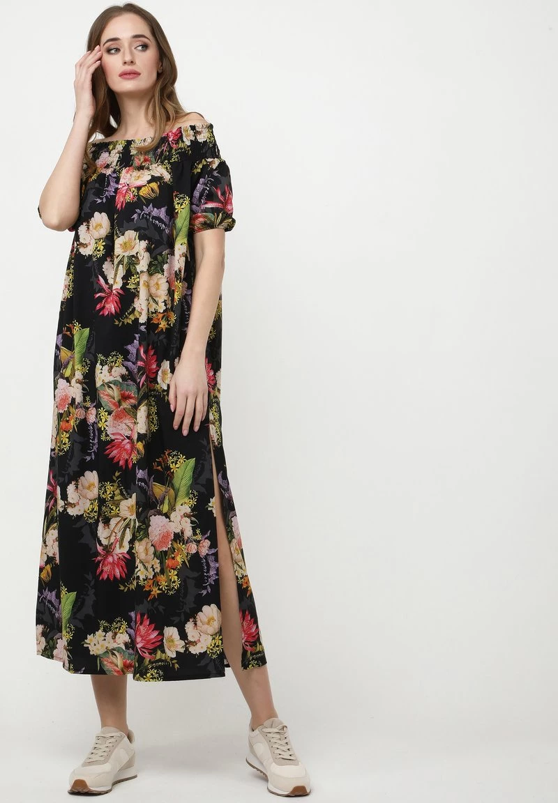 Nuovo π Madam-T Donna DERIN - Vestito Estivo - Schwarz, Rosa β€οΈ