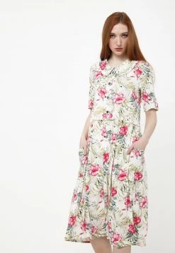 Nuovo di zecca 🌟 Madam-T Donna BELLA - Vestito Estivo - Beige, Rosa 😍