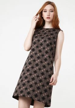 I primi 10 😀 Madam-T Donna LANA - Vestito Estivo - Schwarz/ Beige 🧨