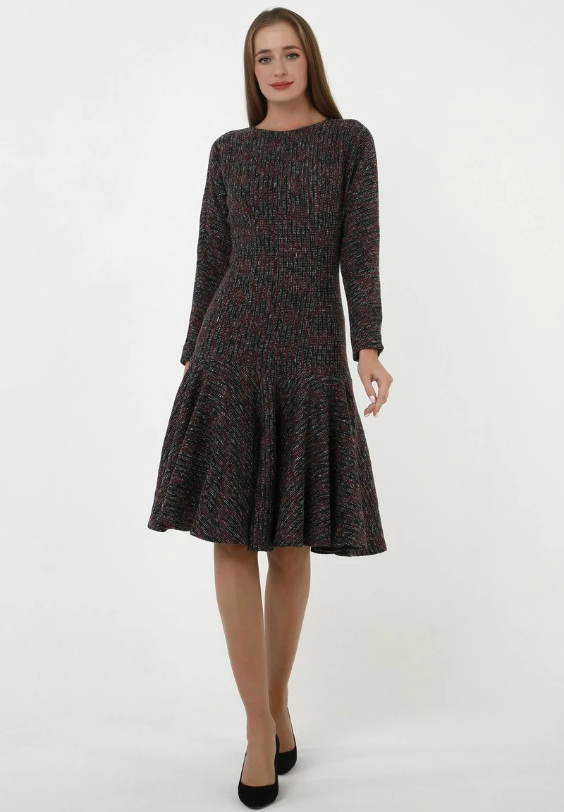 Nuovo π Madam-T Donna SAMARA - Abito In Maglia - Dunkelgrau Rot βοΈ - immagine 2