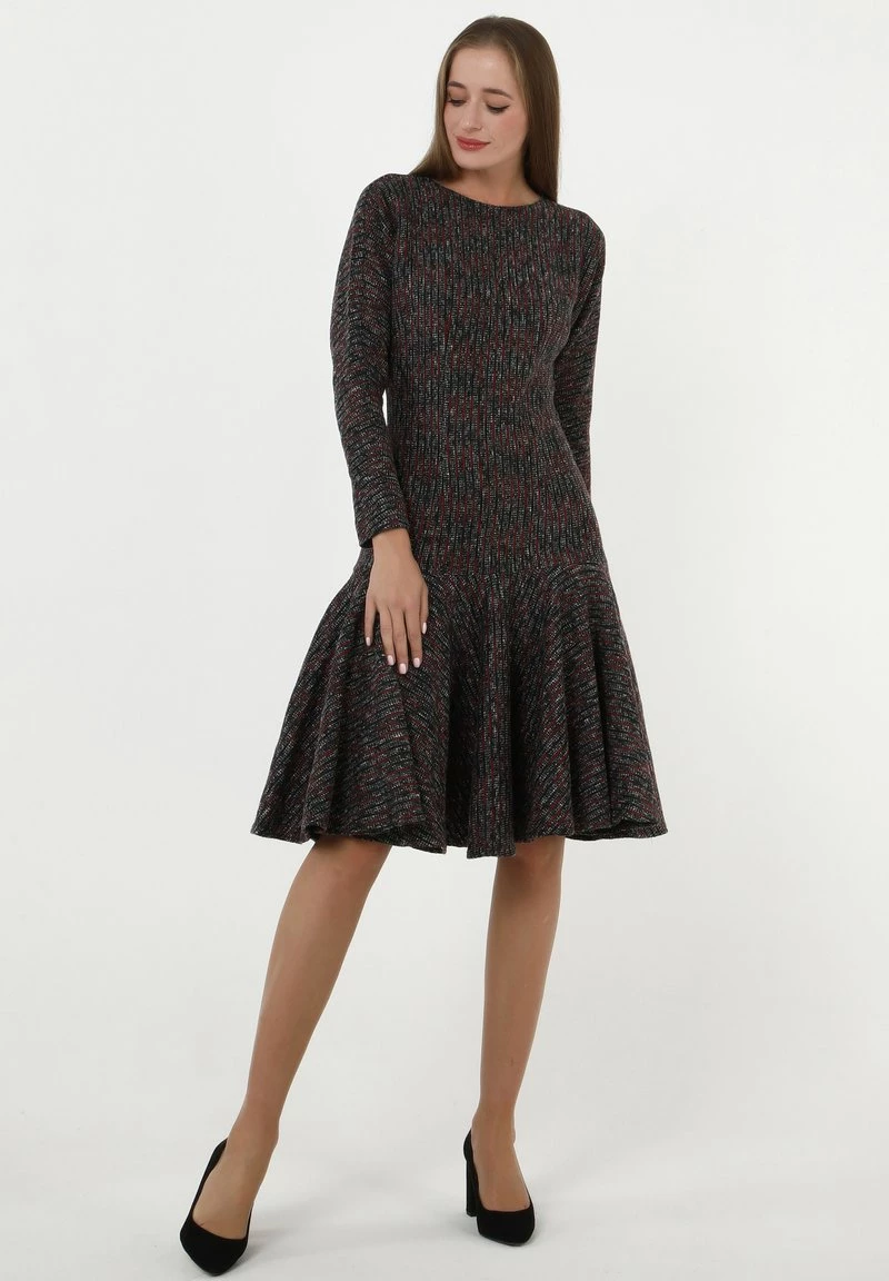 Nuovo π Madam-T Donna SAMARA - Abito In Maglia - Dunkelgrau Rot βοΈ - immagine 7