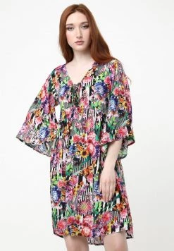 Sconto 🎁 Madam-T Donna YAGAVA - Vestito Estivo - Schwarz, Rosa 🎁