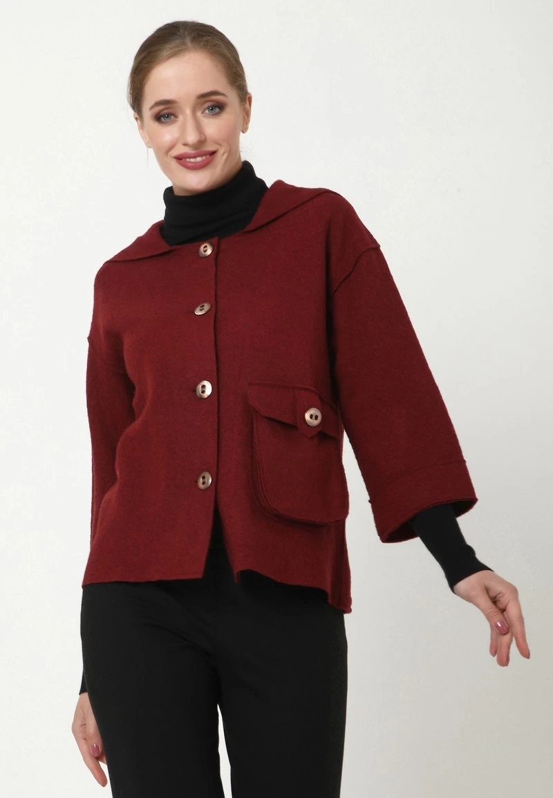 A buon mercato β¨ Madam-T Donna PIRA - Cardigan - Weinrot π