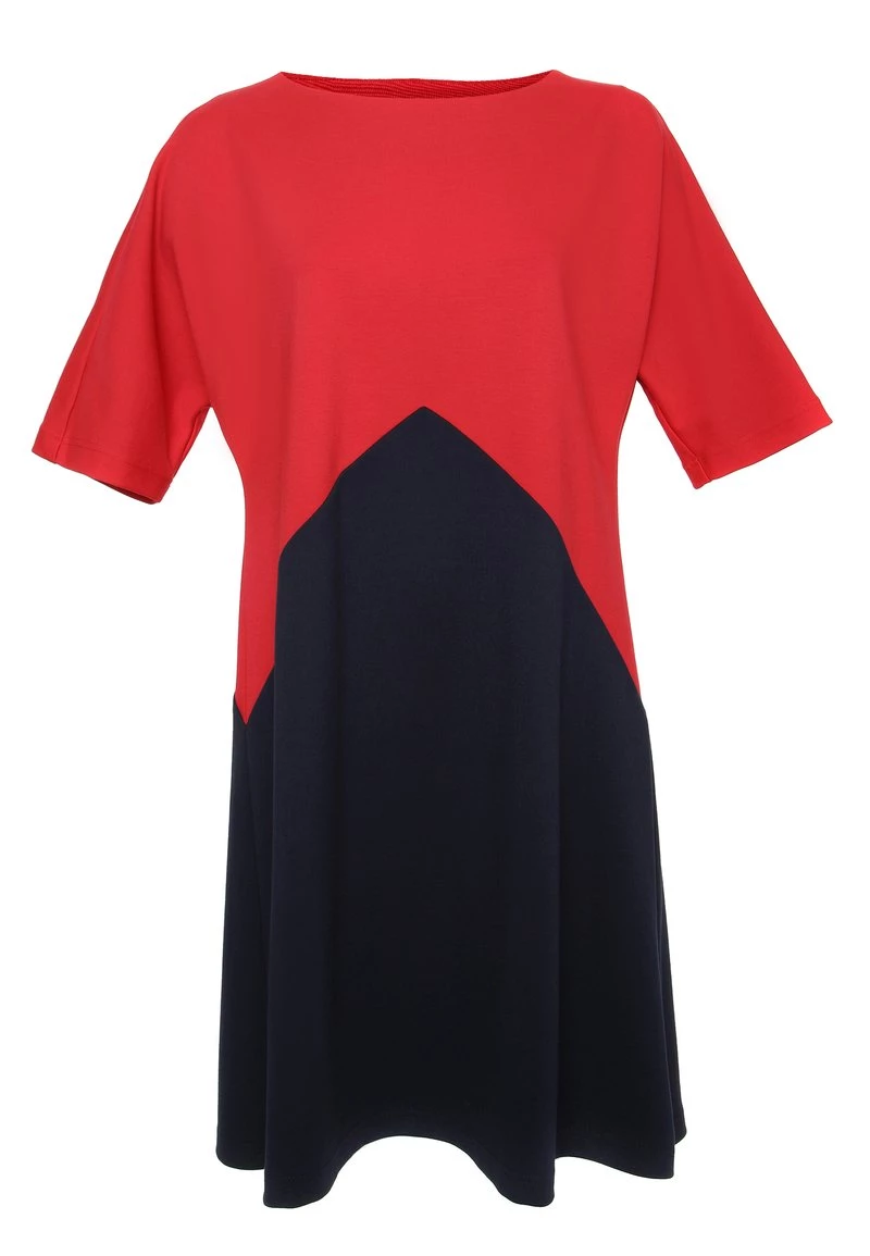 A buon mercato β Madam-T Donna LOLITA - Vestito Di Maglina - Blau, Koralle π - immagine 6