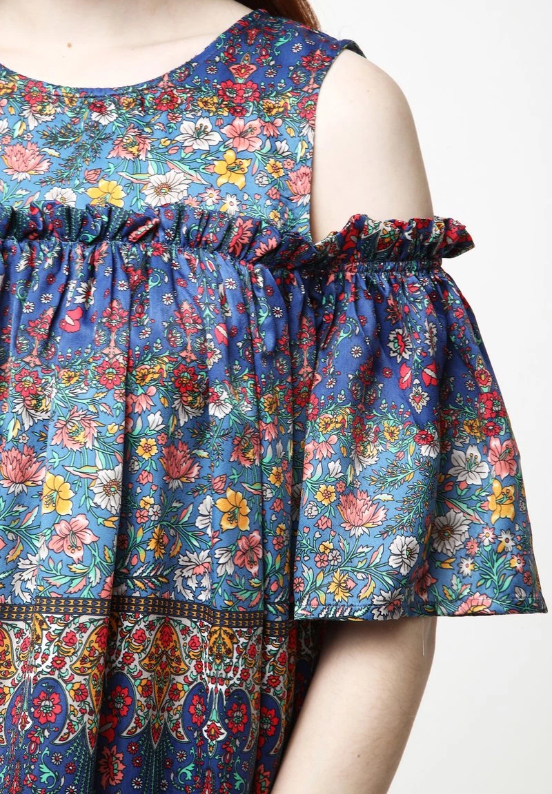 Nuovo β¨ Madam-T Donna NINEL - Vestito Estivo - Blau, Rot π - immagine 7