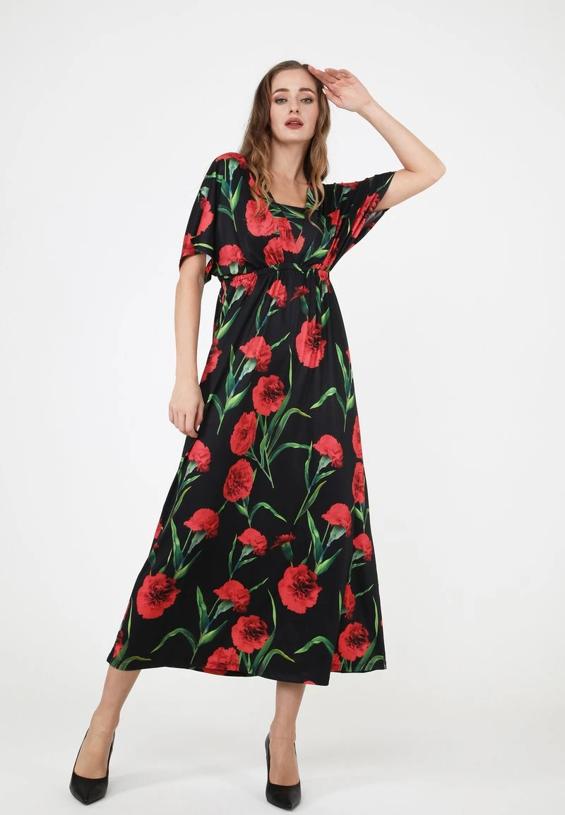 Nuovo di zecca ✨ Madam-T Donna LESTRA - Vestito Estivo - Schwarz/ Koralle 🥰