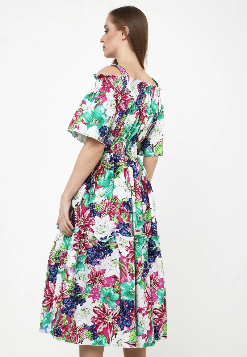 Nuovo π Madam-T Donna FERANA - Vestito Estivo - Weiß, Himbeere π - immagine 3