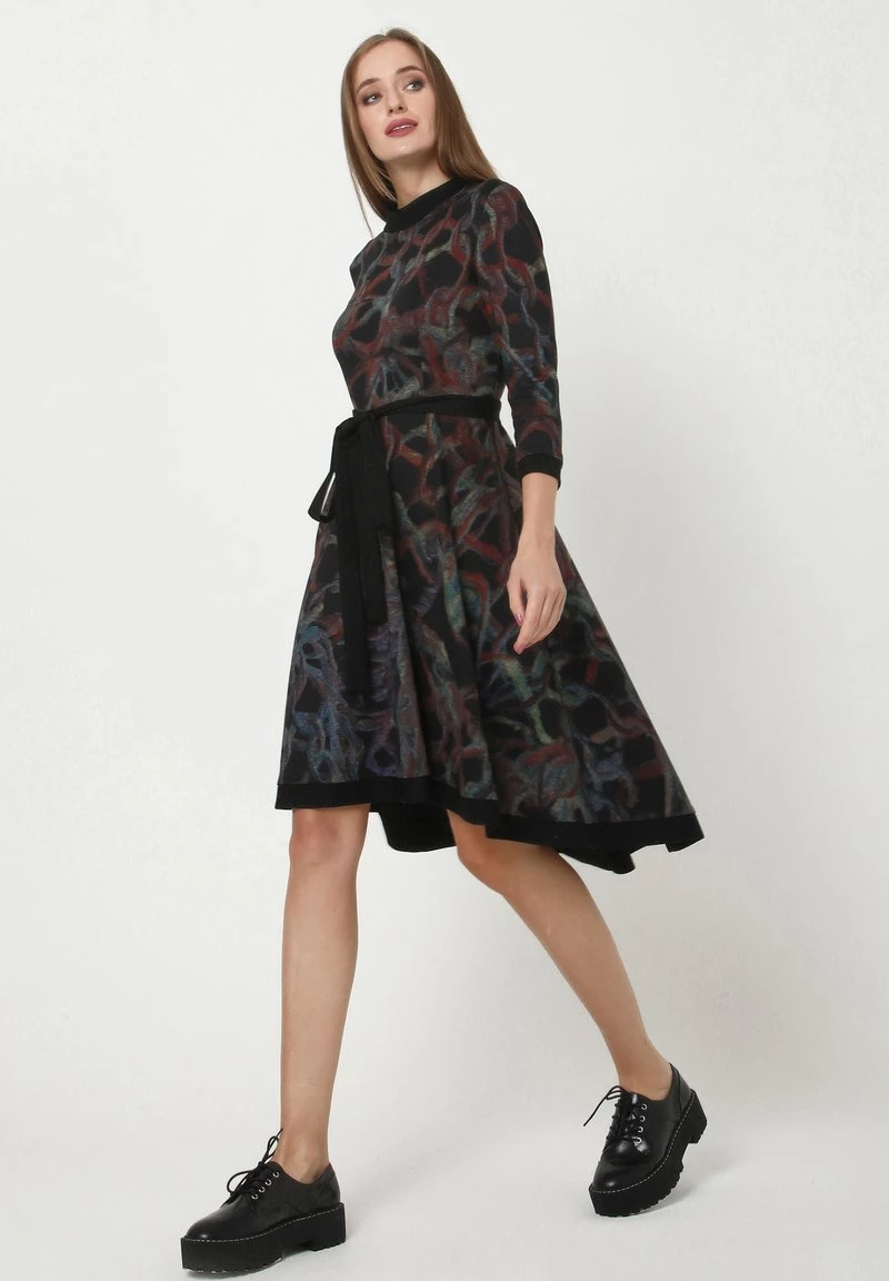 Sconto π Madam-T Donna SAMBRA - Vestito Di Maglina - Schwarz Grün π - immagine 7