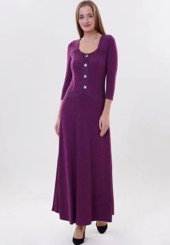 I primi 10 π Madam-T Donna Vestito Lungo - Purple π₯