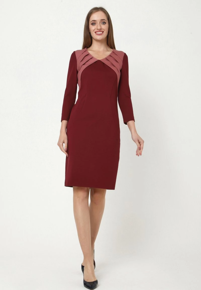 Nuovo di zecca π Madam-T Donna AMRITA - Tubino - Weinrot, Rosa π― - immagine 6