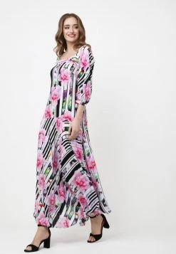 Vendita calda π Madam-T Donna MARLIN - Vestito Lungo - Weiß/rosa π§¨