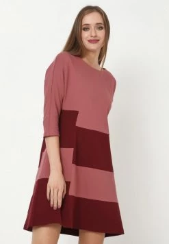 Nuovo di zecca ✨ Madam-T Donna MAXIMA - Vestito Di Maglina - Rosa Weinrot 😀