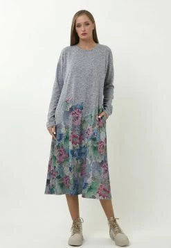 Promo π Madam-T Donna Vestito Lungo - Hellblau, Lila π