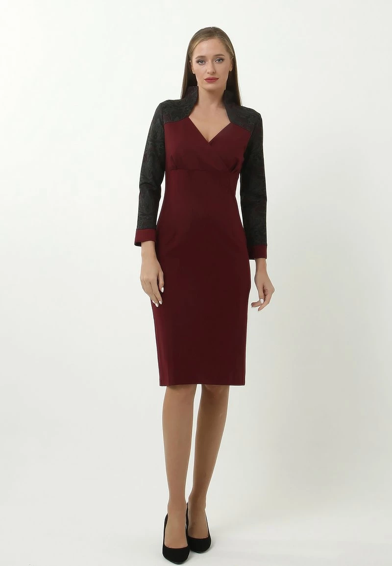 Nuovo di zecca π Madam-T Donna MARGARET - Tubino - Grau, Weinrot βοΈ - immagine 2