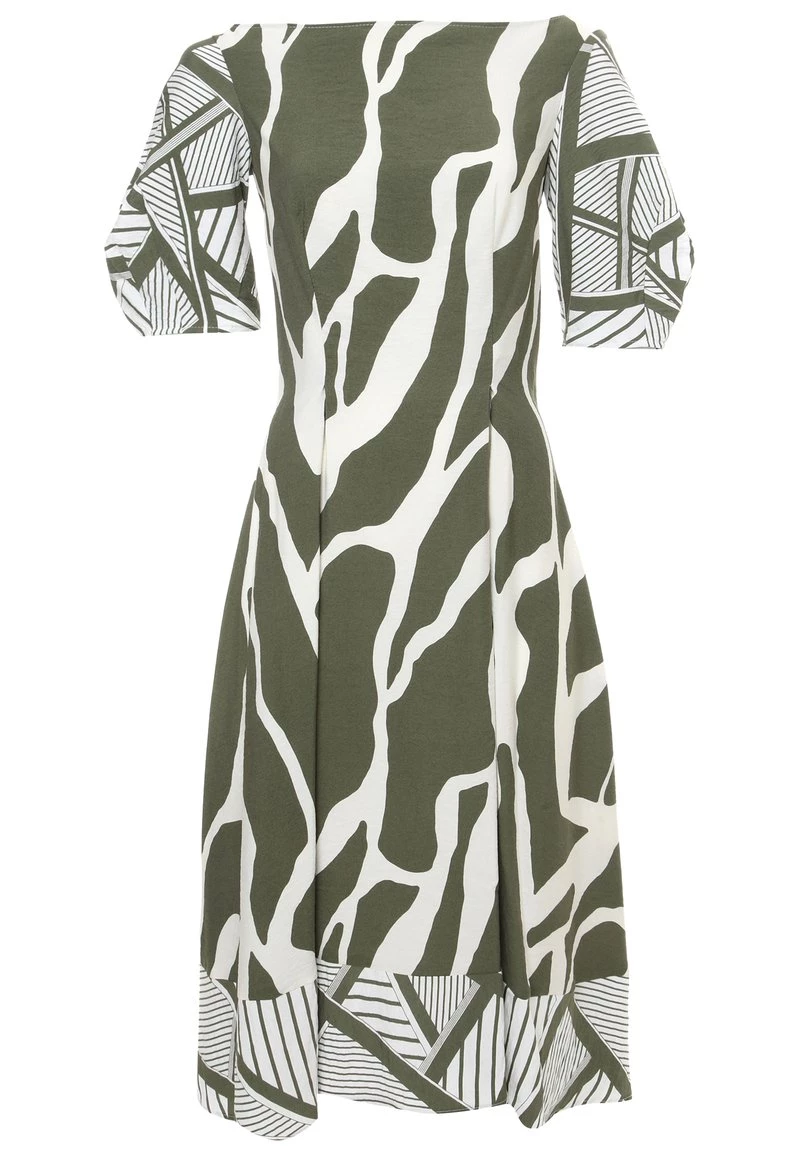 Vendita calda π Madam-T Donna KLEID ROBERTA - Vestito Estivo - Khaki/weiß β€οΈ - immagine 7