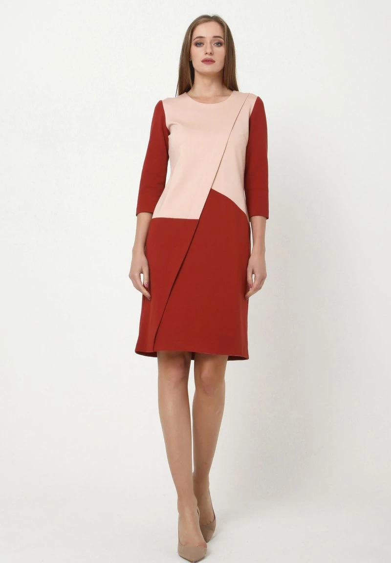 Nuovo di zecca π Madam-T Donna ELMA - Vestito Di Maglina - Pfirsich Terrakotta β - immagine 2