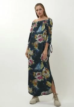 Vendita all'ingrosso π Madam-T Donna SILVIA - Vestito Lungo - Senf/ Blau π