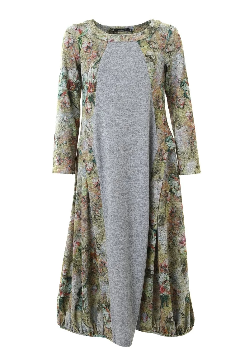 Nuovo π Madam-T Donna Vestito Lungo - Oliv, Grau π― - immagine 9